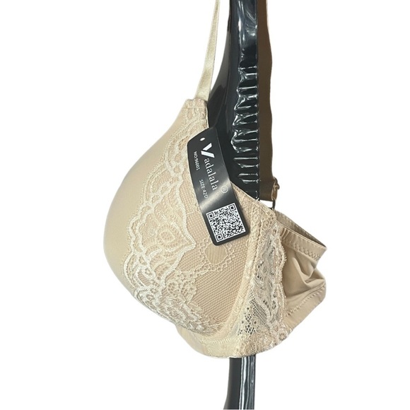 VADALALA Beige Lace Detail Underwire Padded Bra. - Picture 3 of 10